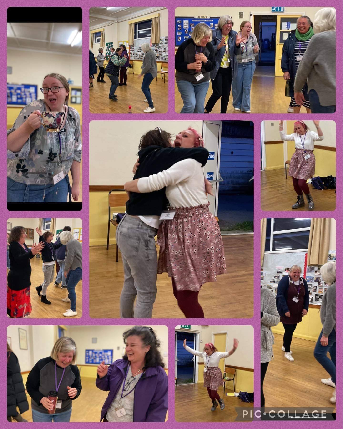 A collage of photos of More Harmony, a women's choir based in North Cornwall