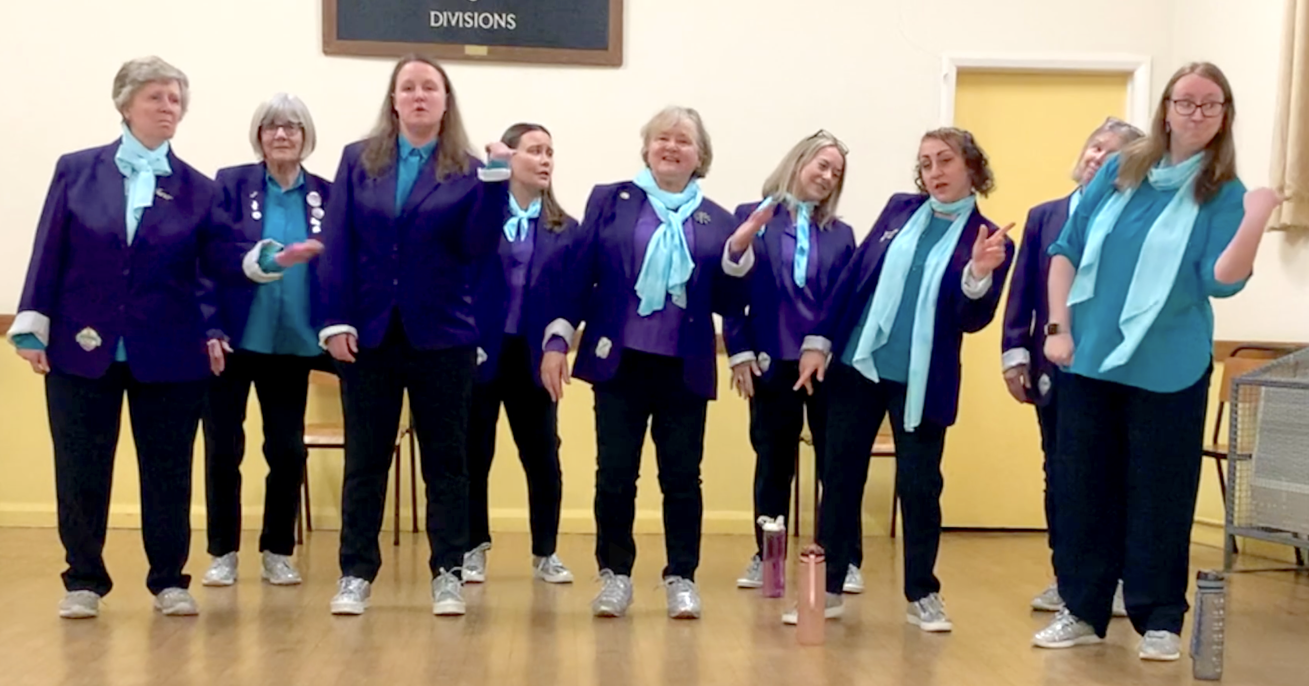 More Harmony Women's Barbershop Chorus rehearsing at Wadebridge Ambulance Hall